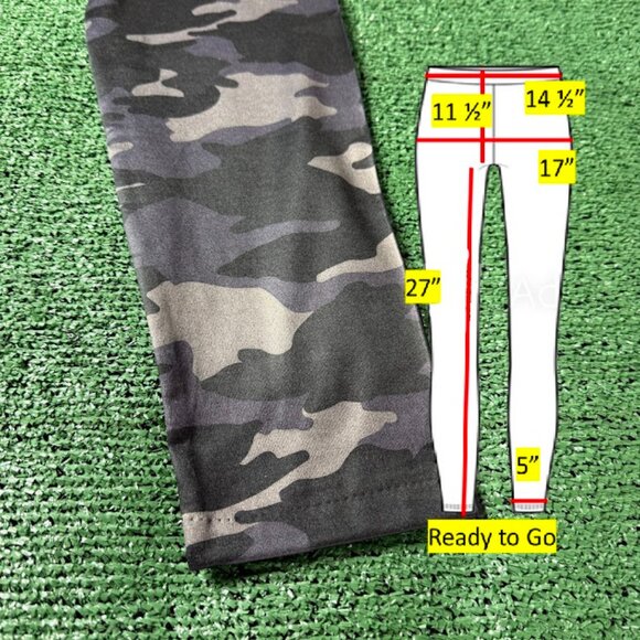 Ready To Go Super Stretch Soft Grey Camouflage Leggings Ankle Pants Size OS NEW - Picture 3 of 13